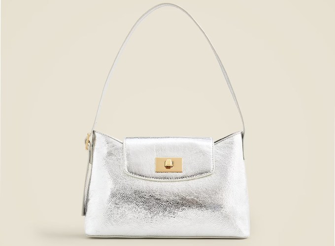 jcrew silver handbag fashion editor fall shopping list 2024